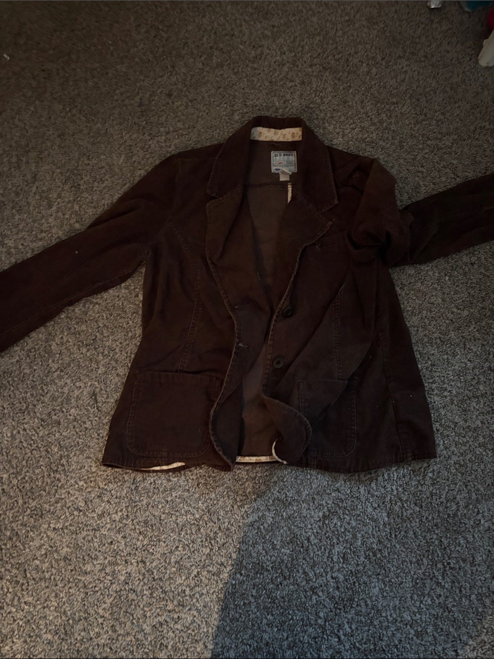 Vintage Old Navy Corduroy Button-Up Blazer Jacket in Dark Brown